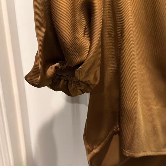 Rich Brown “Satin” Blouse - Picture 2 of 3